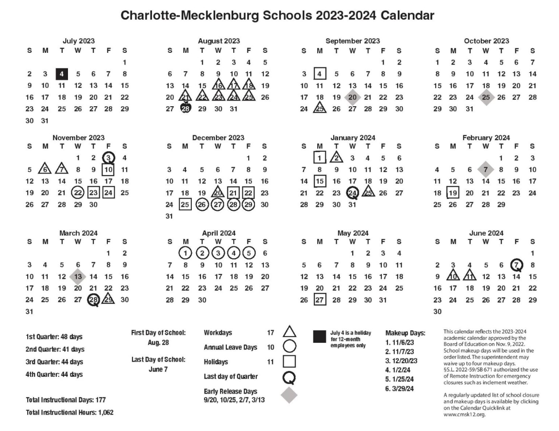 CMS Schools Calendar 20232024 In PDF Important Dates Drum Report