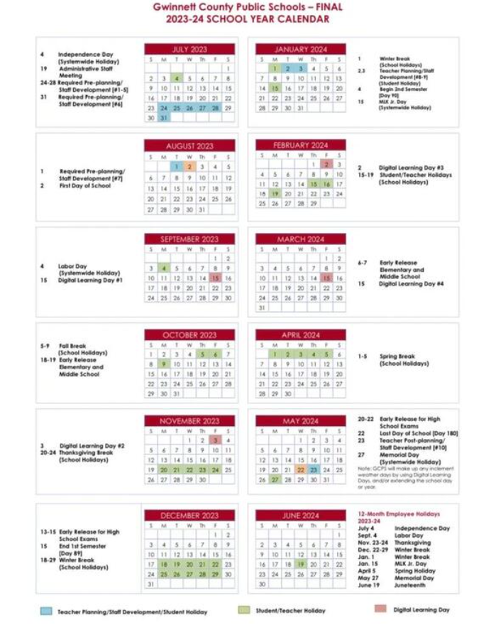 Gwinnett County Public School calendar